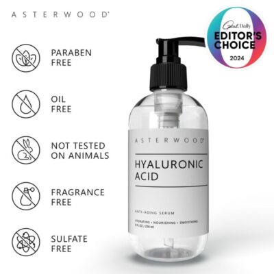 Asterwood Pure Hyaluronic Acid Serum for Face - Plumping, Anti-Aging & Hydrating - Fragrance-Free, Pairs Well with Vitamin C Face Serum & Hylunaric Acid Moisturizer, 237 ml/8 oz - Image 3