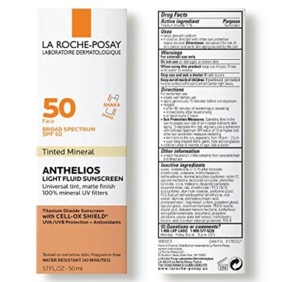 La Roche-Posay Anthelios Tinted Sunscreen, Ultra-Light Fluid Broad Spectrum SPF 50, with Titanium Dioxide Mineral Face Sunscreen, Universal Tint, Oil-Free - Image 3