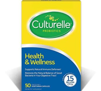 Culturelle Health & Wellness Daily Probiotic Supplement For Men & Women, Helps Support Your Immune System, Occasional Diarrhea, Gas & Bloating, 15 Billion CFUs, Non-GMO, 50 Count