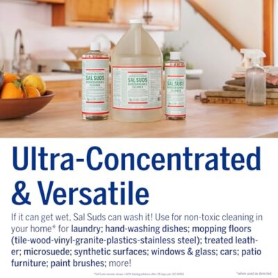 Dr. Bronner's - Sal Suds Biodegradable Cleaner (16 oz) - All-Purpose Cleaner, Pine Cleaner for Floors, Laundry and Dishes, Concentrated, Cuts Grease and Dirt, Powerful Cleaner - Image 5