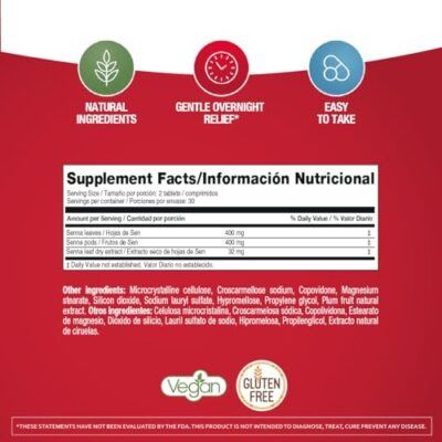 Prunelax Ciruelax Regular Strength Laxative Tablets - Overnight Relief for Occasional Constipation, Senna Extract, Vegan & Gluten-Free, Fast-Acting Gentle Relief - 60ct - Image 7