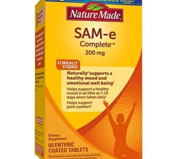 Nature Made SAM-e 200 mg Complete, Dietary Supplement for Mood Support, 60 Tablets, 30 Day Supply