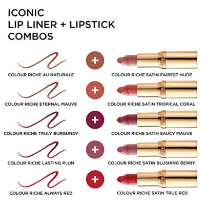 L'Oreal Paris Colour Riche Lip Liner Pencil, Creamy Lip Liner with Omega 3 and Vitamin E, 760 Timeless Coral (Peach Coral) - Image 6