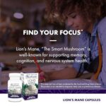 Host Defense Mushrooms Lion's Mane - Brain Health Support Supplement - Mushroom Supplement to Support Focus & Memory Function - Immune & Nervous System Support Supplement - 30 Capsules (15 Servings)* - Image 3