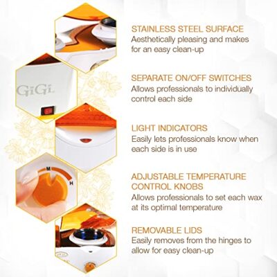 GiGi Deluxe Double Hair Removal Wax Warmer, 14 oz - Image 4