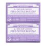 Dr. Bronner's - Pure-Castile Bar Soap (Lavender, 5 ounce, 2-Pack) - Made with Organic Oils, For Face, Body and Hair, Gentle and Moisturizing, Biodegradable, Vegan, Cruelty-free, Non-GMO