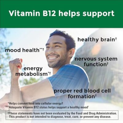 Nature Made Vitamin B12 1000 mcg, Dietary Supplement For Energy Metabolism Support, 160 Time Release Tablets, 160 Day Supply - Image 3
