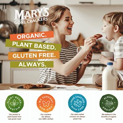 Mary's Gone Crackers Super Seed Crackers, Organic Plant Based Protein, Gluten Free, Everything, 5.5 Ounce (Pack of 1) - Image 5