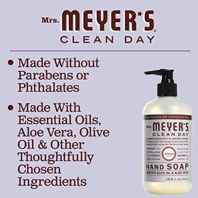 MRS. MEYER'S CLEAN DAY Hand Soap, Made with Essential Oils, Biodegradable Formula, Lavender, 12.5 fl. oz - Pack of 3 - Image 5