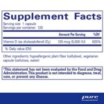Pure Encapsulations Vitamin D3 125 mcg (5,000 IU) - Supplement to Support Bone, Joint, Breast, Heart, Colon, and Immune Health* - with Vitamin D - 120 Capsules - Image 2
