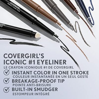 CoverGirl Perfect Point Plus Eyeliner Pencil, Charcoal, Long-Lasting, Versatile Black Eyeliner, Soft Smudging Tip, No Sharpening Needed, Pack of 1 - Image 7