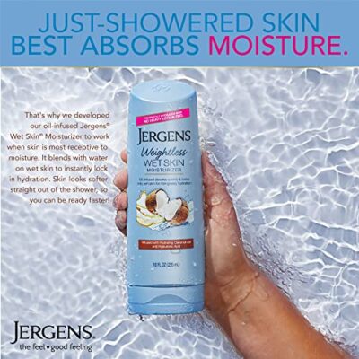 Jergens Wet Skin Body Lotion with Coconut Oil, In Shower Lotion for Dry Skin, Fast-Absorbing, Non-Sticky, Dermatologist Tested, 10 Ounce - Image 4