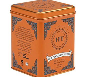 Harney & Sons Caffeinated Hot Cinnamon Sunset Black Tea with Orange and Cloves Tin 20 Sachets (Pack of 1)