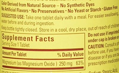 NATURE MADE Magnesium, 250 mg, Tablets, 100 ct - Image 5