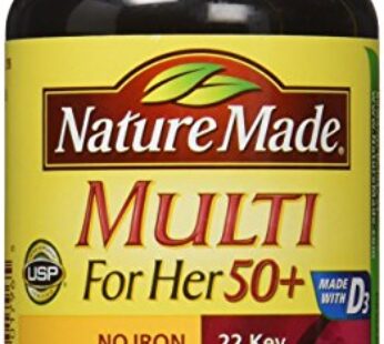 Nature Made Multi For Her 50+ Vitamin & Mineral Tabs, 90 ct (Pack of 2) (Packaging May Vary)