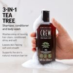 American Crew Shampoo, Conditioner & Body Wash for Men, 3-in-1, Tea Tree Scent, 33.8 Fl Oz - Image 4