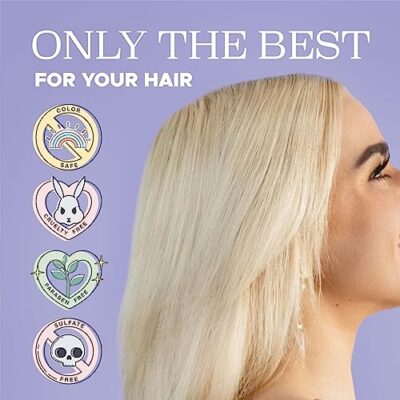 Luseta Purple Shampoo and Conditioner Set for Blonde, Gray - Color Treated Hair - Sulfate Free Paraben Free - Infused with Cocos Nucifera Oil for Curly and Damaged Hair - 2x16.9oz - Image 5