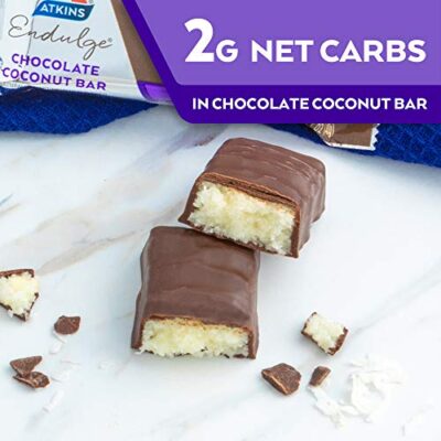 Atkins Endulge Chocolate Coconut Bar, Dessert Favorite, High in Fiber, 1g Sugar, 10 Count - Image 6