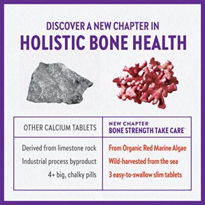 New Chapter Calcium Supplement - Bone Strength Organic Calcium with Magnesium, Vitamin D3+K2, 70+ Trace Minerals for Bone Health, Gluten Free, Easy to Swallow - 180 Slim Tablets - Image 5