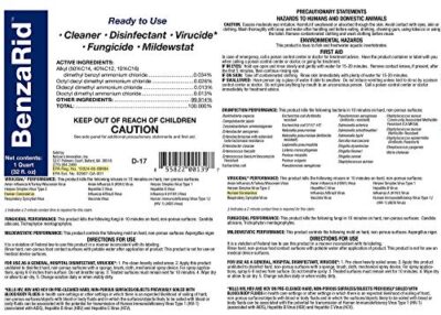 BenzaRid Hospital Disinfectant Virucide Spray Kills 99.99% of MRSA, COVID-19, H5N1, Staph, Avian Flu, Bacteria & Mold | EPA Reg. for Medical, Dental, Veterinary, Farm & Home Use 32 oz - Image 8