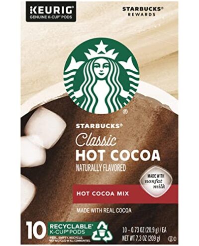 Starbucks Classic Hot Cocoa K-Cup Pods, Made with Real Cocoa & Nonfat Milk, K-Cup Pods for Keurig Brewing System, 10 CT K-Cups Per Box (10 Count (Pack of 2)) - Image 6