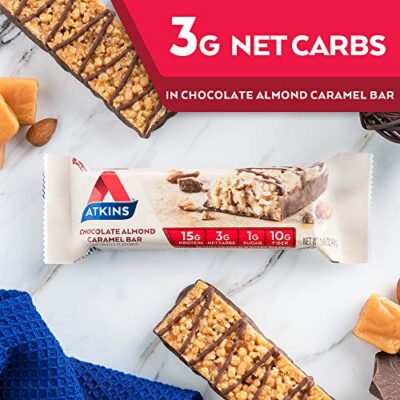 Atkins Chocolate Almond Caramel Bar, Keto-Friendly, Gluten Free with Real Almond Butter, 5 Count (Pack of 1) - Image 8