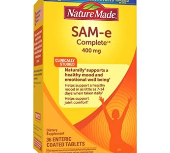 Nature Made SAM-e Complete 400 mg, Dietary Supplement for Mood Support, 36 Tablets, 36 Day Supply