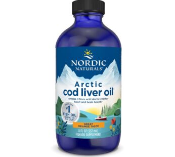 Nordic Naturals Arctic Cod Liver Oil, Orange – 8 oz – 1060 mg Total Omega-3s with EPA & DHA – Heart & Brain Health, Healthy Immunity, Overall Wellness – Non-GMO – 48 Servings