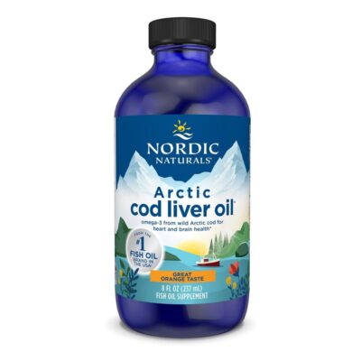 Nordic Naturals Arctic Cod Liver Oil, Orange - 8 oz - 1060 mg Total Omega-3s with EPA & DHA - Heart & Brain Health, Healthy Immunity, Overall Wellness - Non-GMO - 48 Servings