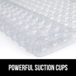 Gorilla Grip Patented Shower and Bathtub Mat, 21x21, Small Square Shower Stall Floor Mats with Suction Cups and Drainage Holes, Machine Washable and Soft on Feet, Bathroom Accessories, Clear - Image 3