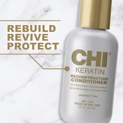 CHI Keratin Reconstructing Conditioner, Delivers Healthier Hair, Adds Shine & Helps Prevent Future Breakage, Sulfate, Paraben, & Cruelty-Free, 2 Oz - Image 2