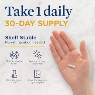 Renew Life Extra Care Digestive Probiotic Capsules, Daily Supplement Supports Immune, Digestive and Respiratory Health, L. Rhamnosus GG, Dairy, Soy and gluten-free, 30 Billion CFU, 30 Count - Image 4