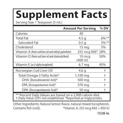 Carlson - Cod Liver Oil, 1100 mg Omega-3s, plus Vitamins A and D3, Wild Caught Norwegian Arctic Cod Liver Oil, Sustainably Sourced Nordic Fish Oil Liquid, Lemon, 500 mL (16.9 Fl Oz) - Image 8