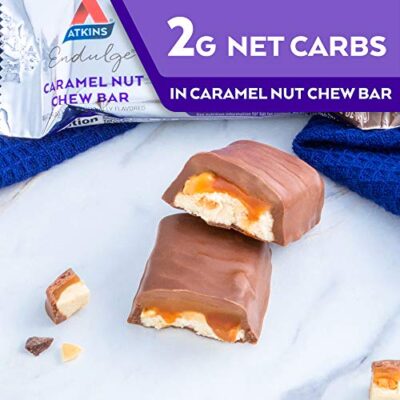 Atkins Endulge Caramel Nut Chew Bar, Dessert Favorite, 1g Sugar, Good Source of Fiber, 5 Count - Image 6