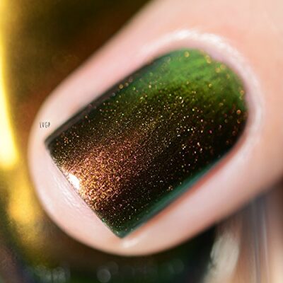 ILNP Highline - Pale Gold, Pinkish Bronze, Light Green Ultra Chrome Color Shifting Nail Polish - Image 8