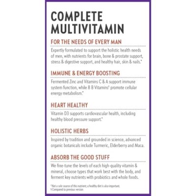 New Chapter Men's Multivitamin for Immune, Stress, Heart + Energy Support with Fermented Nutrients - Every Man's One Daily, Made with Organic Vegetables & Herbs, Non-GMO, Gluten Free - 96 ct - Image 9