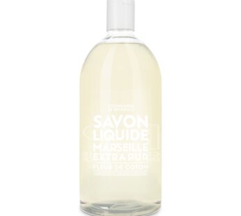 Compagnie de Provence Savon de Marseille Extra Pure Liquid Soap – Cotton Flower – 33.8 fl oz Plastic Bottle Refill