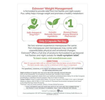 Estroven Weight Management for Menopause Relief - 30 Ct. - Clinically Proven Ingredients Help Manage Weight, Provide Night Sweats & Hot Flash Relief - Drug-Free & Gluten-Free Caplets - Image 10