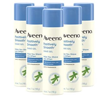 Aveeno Positively Smooth Moisturizing Shave Gel with Soy, Aloe, and Vitamin E to help Prevent Nicks, Cuts and Razor Bumps, Lightly Fragranced, Pack of 6, 7 oz each