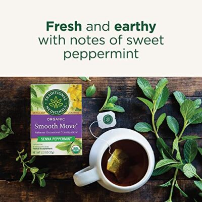 Traditional Medicinals Tea, Organic Smooth Move Peppermint, Relieves Occasional Constipation, Senna, 16 Tea Bags - Image 3