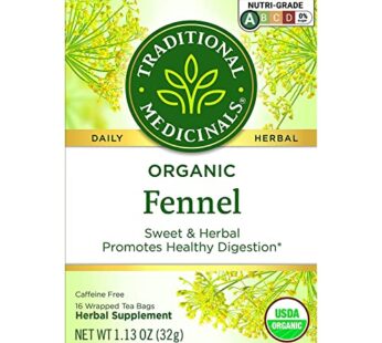 Traditional Medicinals Organic Fennel Herbal Tea, Promotes Digestive Health, (Pack of 1) – 16 Tea Bags