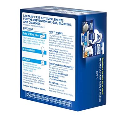 Lactaid Fast Act Lactose Intolerance Relief Caplets with Lactase Enzyme to Prevent Gas, Bloating & Diarrhea Due to Lactose Sensitivity, Ideal for Travel & On-The-Go, 32 Packs of 1-count - Image 16