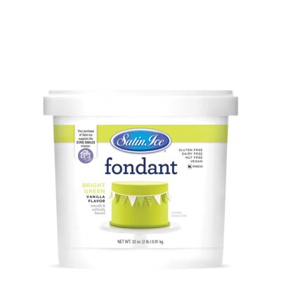 Satin Ice Fondant, Bright Green, 2 Pound