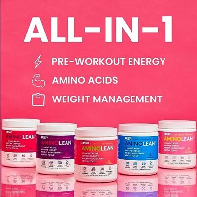 RSP Nutrition AminoLean Pre Workout Powder, Amino Energy & Weight Management with BCAA Amino Acids & Natural Caffeine, Preworkout Boost for Men & Women, 30 Serv - Image 4
