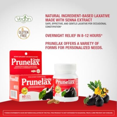 Prunelax Ciruelax Regular Strength Laxative Tablets - Overnight Relief for Occasional Constipation, Senna Extract, Vegan & Gluten-Free, Fast-Acting Gentle Relief - 60ct - Image 3