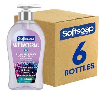 Softsoap Antibacterial Liquid Hand Soap, White Tea & Berry Scent Hand Soap, 11.25 Ounce, 6 Pack