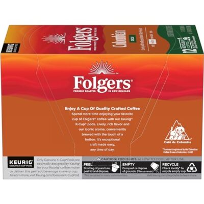 Folgers Colombian Decaf Medium Roast Coffee, 72 Keurig K-Cup Pods - Image 3