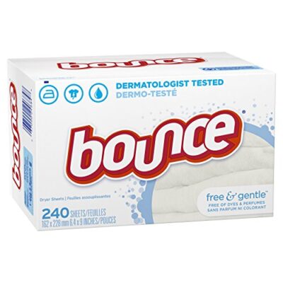 Bounce Free & Gentle Dryer Sheets, 240 Sheets, Unscented Fabric Softener Sheets, Hypoallergenic and Dermatologist Tested - Image 8