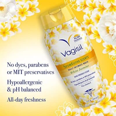 Vagisil Feminine Wash for Intimate Area Hygiene, Scentsitive Scents, pH Balanced and Gynecologist Tested, White Jasmine, 12 oz (Pack of 1) - Image 2