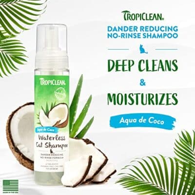 TropiClean Aqua de Coco Waterless Cat Shampoo | Cat Dandruff & Cat Allergen Reducer | Natural Dry Cat Shampoo Derived from Natural Ingredients | Made in The USA | 7.4 oz - Image 2